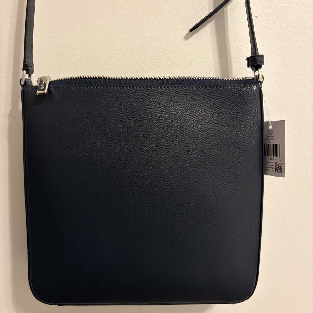 New Kate Spade Sadie Large Crossbody Navy Saffiano Leather Handbag - Picture 5 of 9